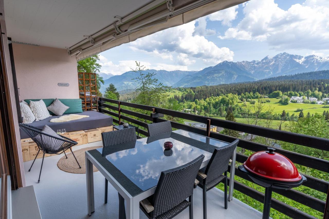 -Panorama-Bergblick- Dampfbad-Dusche Und Aussenbett Daire Flims Dış mekan fotoğraf